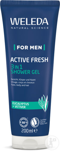 Weleda Men Active Fresh 3en1 Gel Douche Visage Corps Et Cheveux Bio 200ml