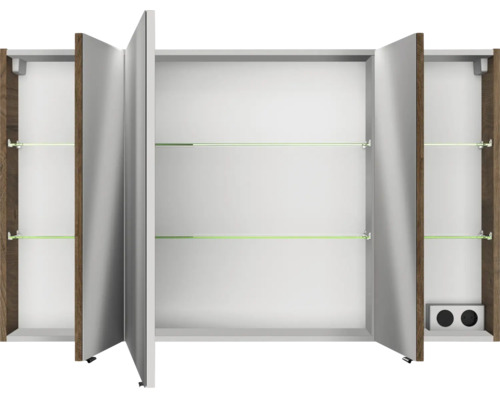 Jungborn spiegelkast VENTITRE 120 x 17 x 70,3 cm eiken ribbeck 3-deurs J850.691250