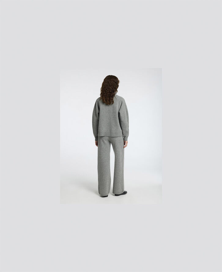 Selected Femme SLFNUKKI LS KNIT O-NECK Grå