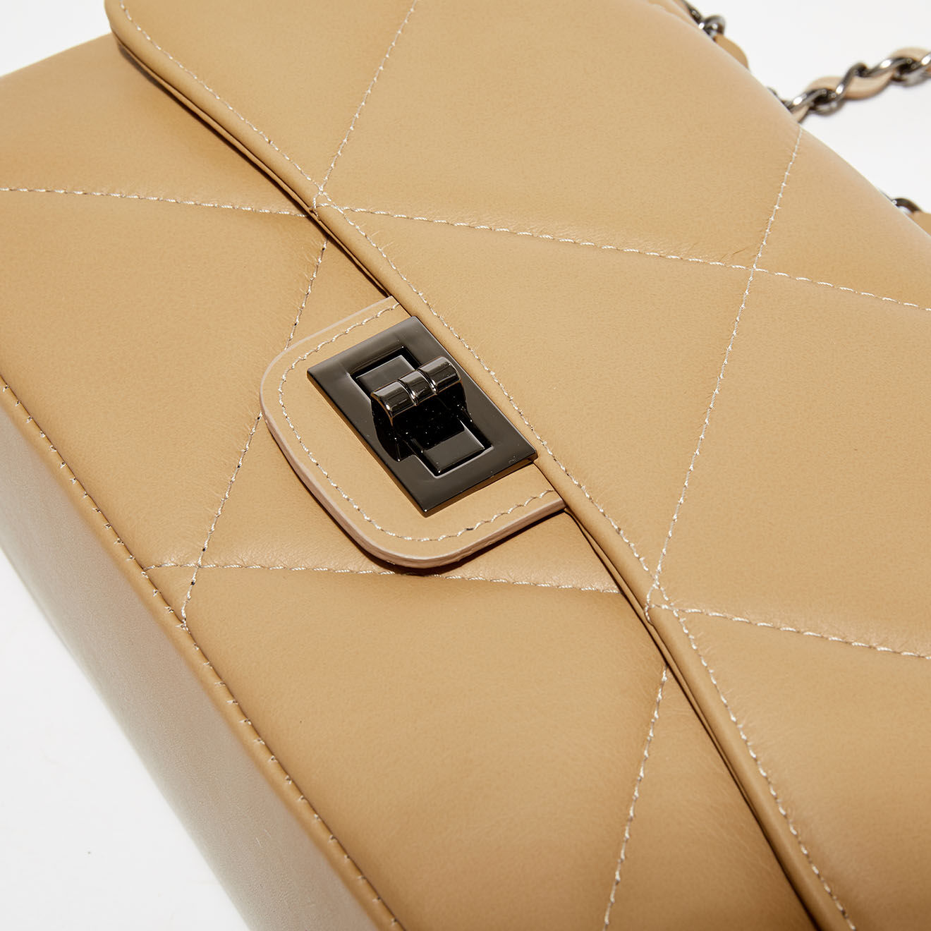 Christian Laurier Sac porté épaule en Cuir Lena beige - 27x15x8 cm