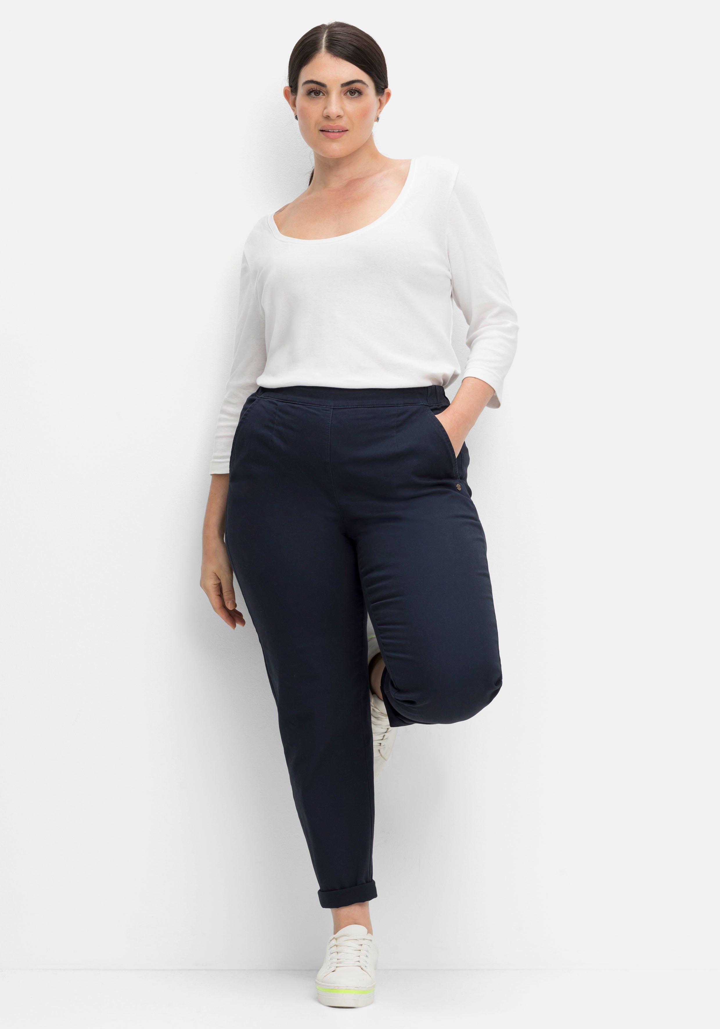 Chinohose mit Schlupfbund, aus weichem Twill