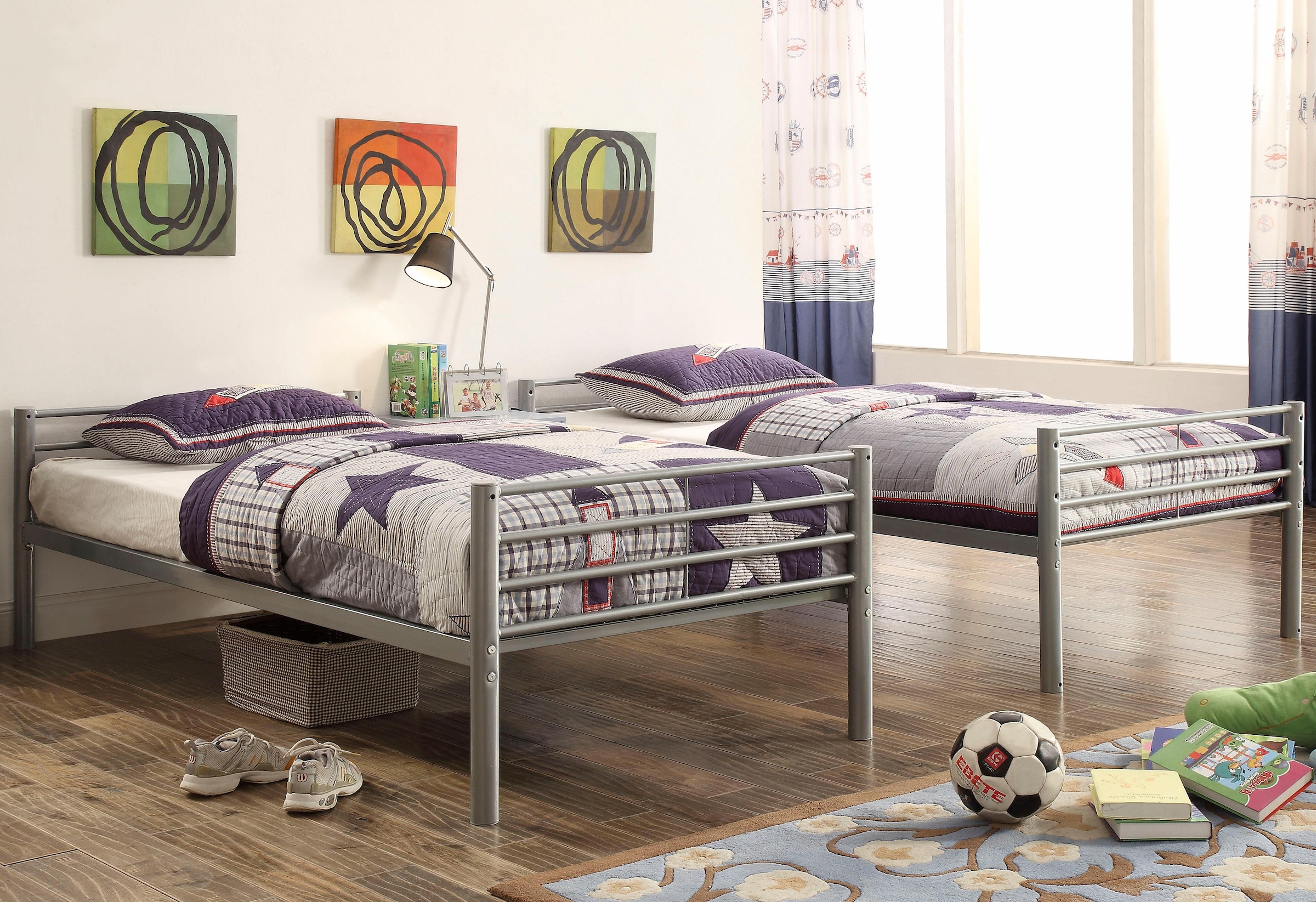 ATLANTIC home collection Etagenbett »Alex« inkl. Lattenrost, Absturzsicherung und Leiter aus Metall