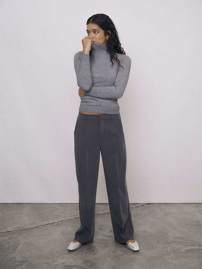 Object OBJSIGRID HW CASUAL PANT NOOS Medium grey melange