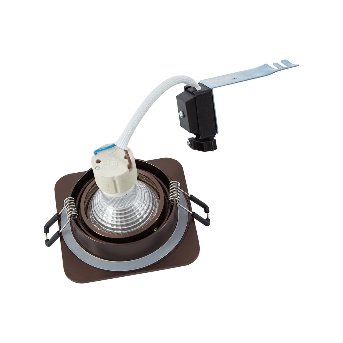 Set van 6 afgeronde inbouwspots donkerbrons GU10 50mm IP44 - Alberto