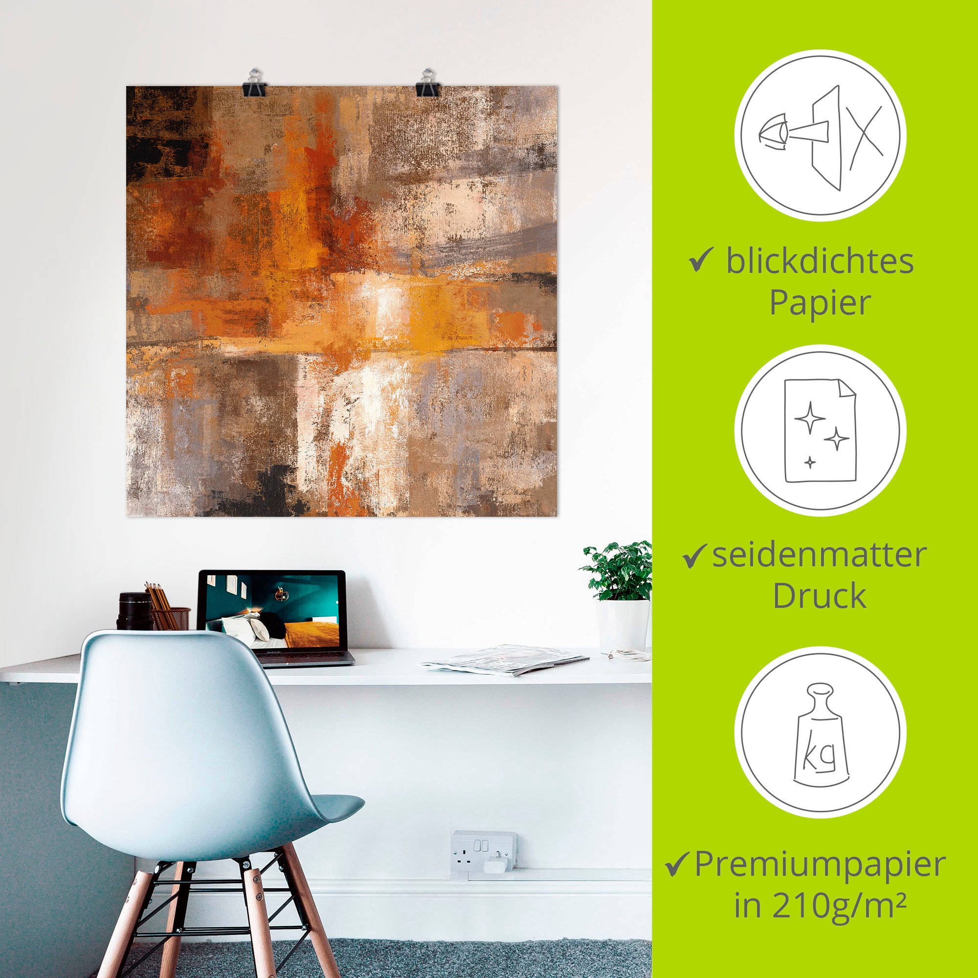 Artland Wandbild »Silber und Bernstein Ernte« Gegenstandslos 1 Stk. tlg. als Leinwandbild, Poster in verschied. Grössen