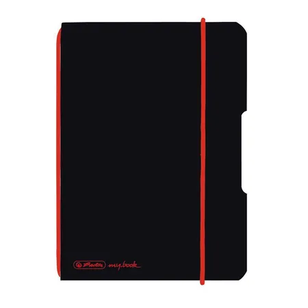 Herlitz Notizheft PP A6 Flex schwarz kariert 40 Blatt