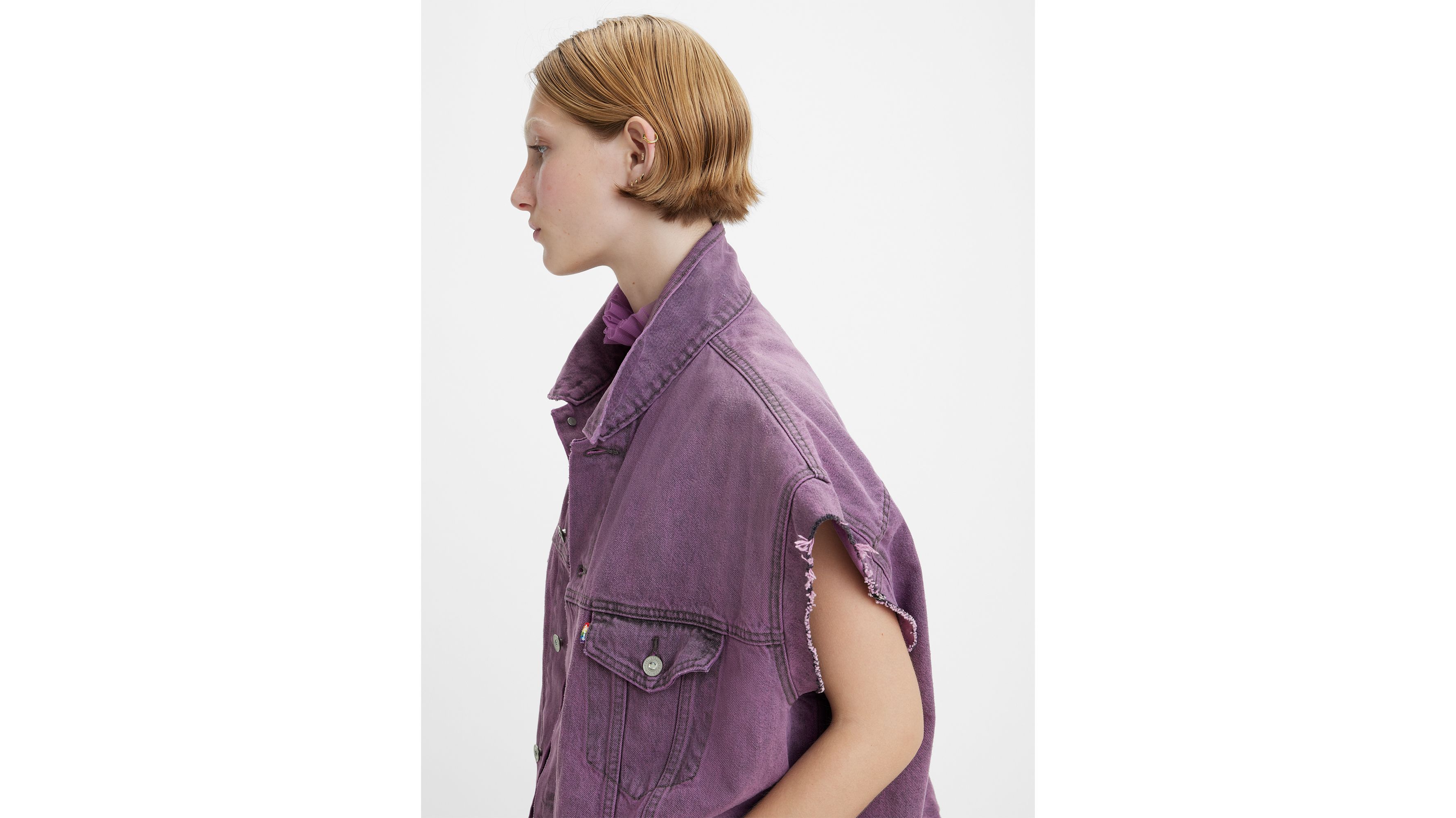 Trucker sans manches Liberation - Purple Worn In - Violet