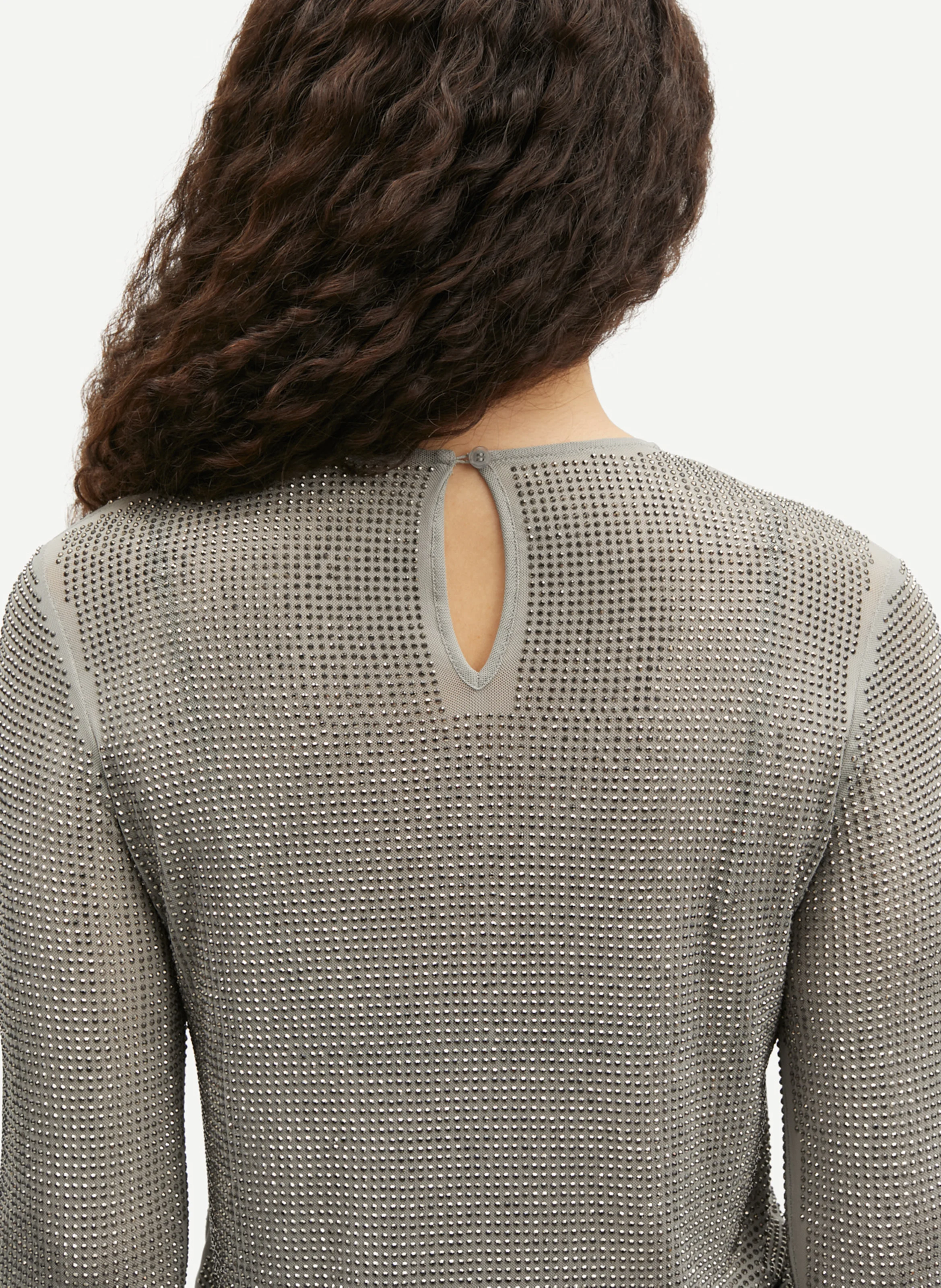 SAMAGDA - Top manches longues filet métallisé | Gris