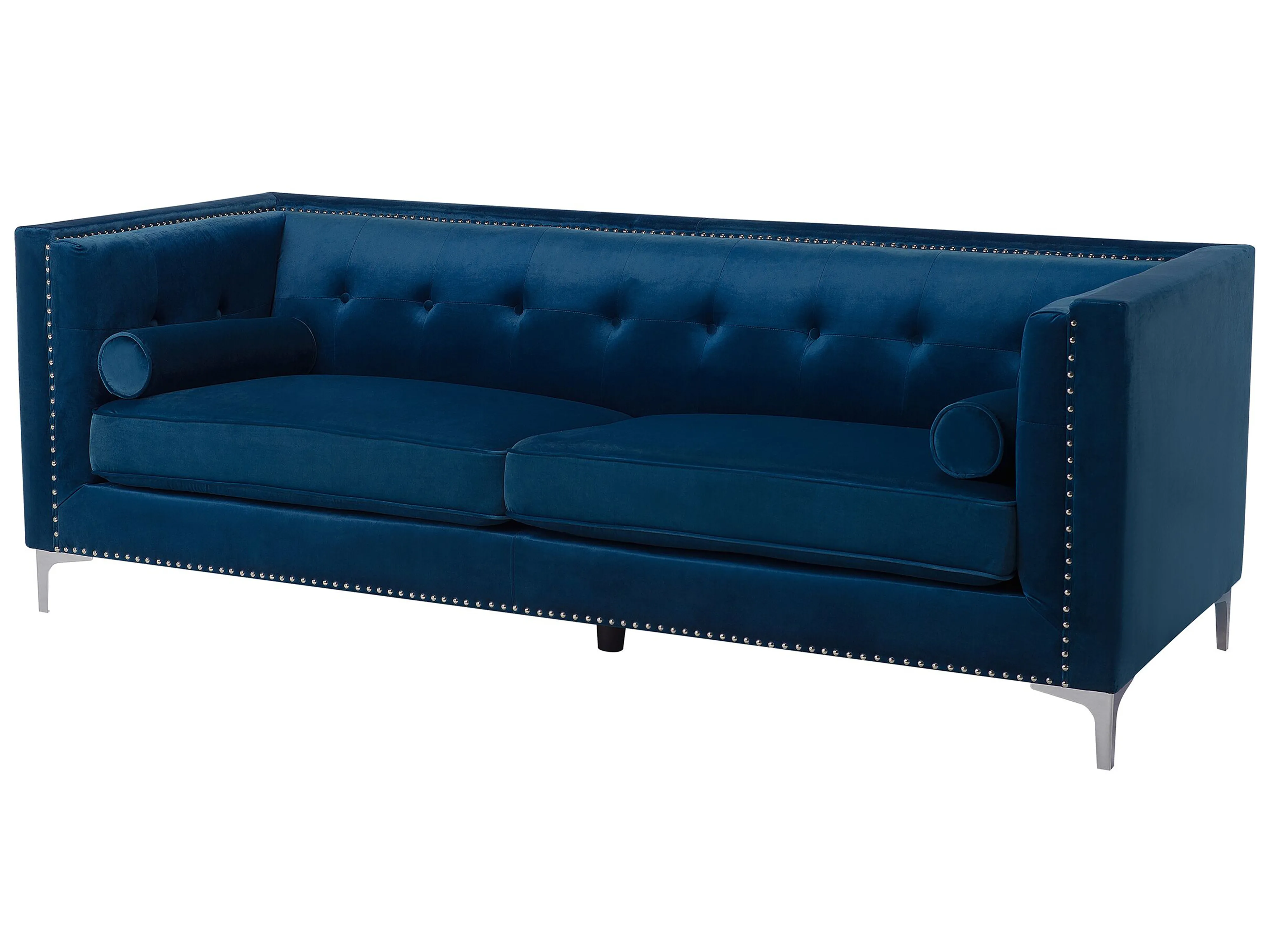 Bank 3-zits AVALDSENES Fluweel Marineblauw