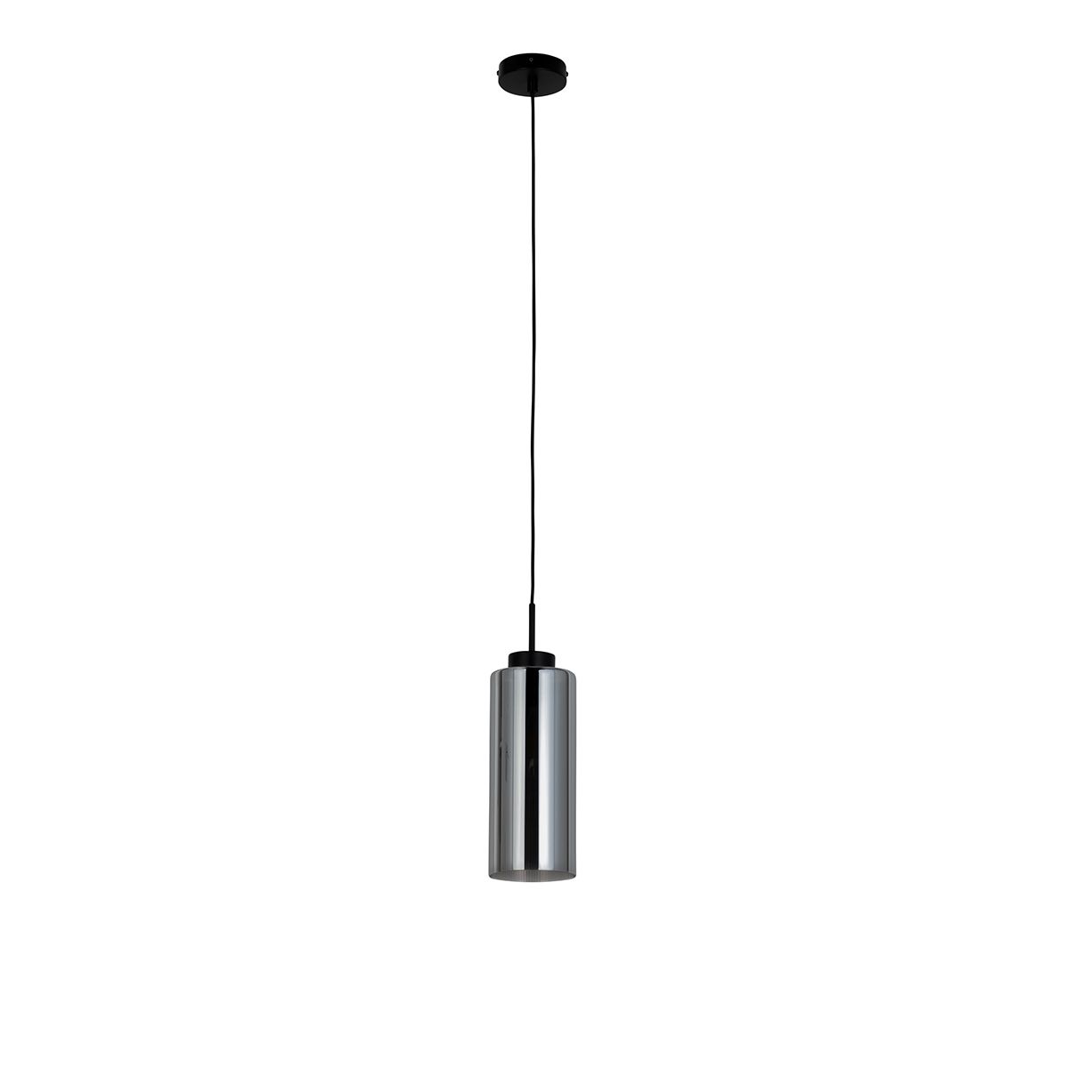 Smart hanglamp zwart met smoke glas incl. Wifi ST64 - Laura