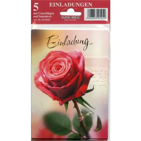 Taunus 9505 Einladungen Rose, 5 Stück