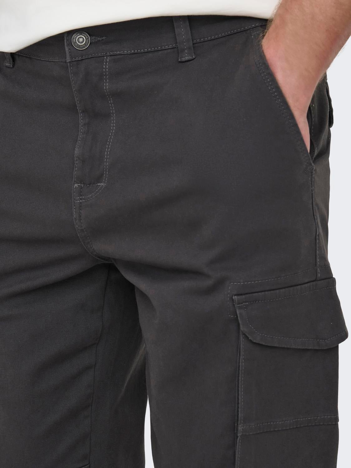 ONSCARTER Verjüngt Cargo-Hose Grey Pinstripe