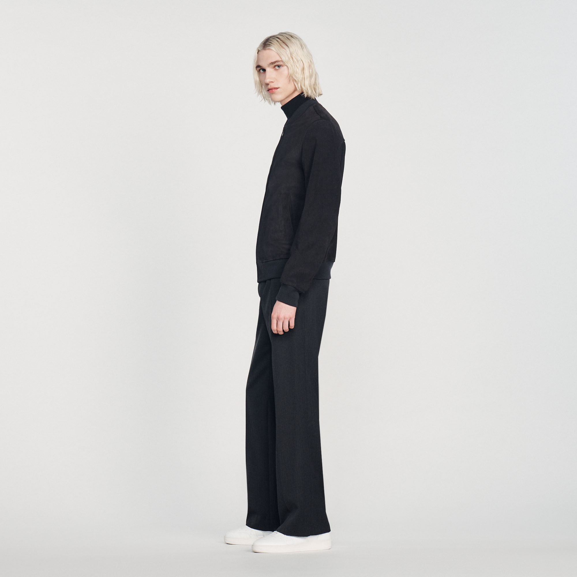 Blouson en cuir suede