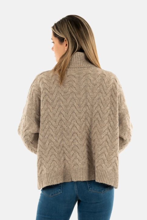Pull hiver superdry lw cable roll b2r beige twist