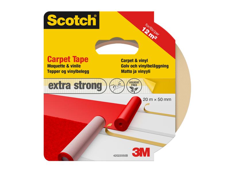 3M Doppelseitiges Klebeband Teppich und Vynil 50 mm x 20 m Teppichklebeband