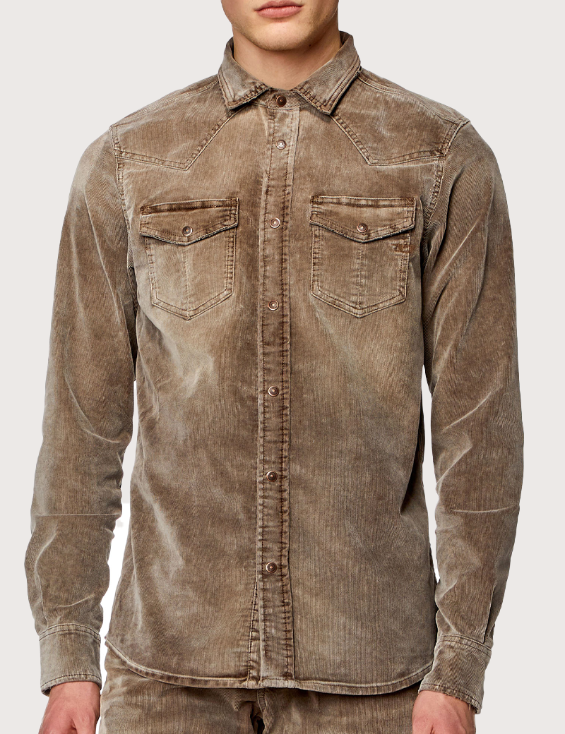 DIESEL CHEMISE HOMME D-VEGA CAFÉ