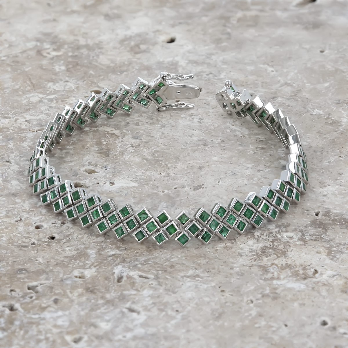 Bracelet Emeraude Multi-Rangs et Argent 925 - Aden
