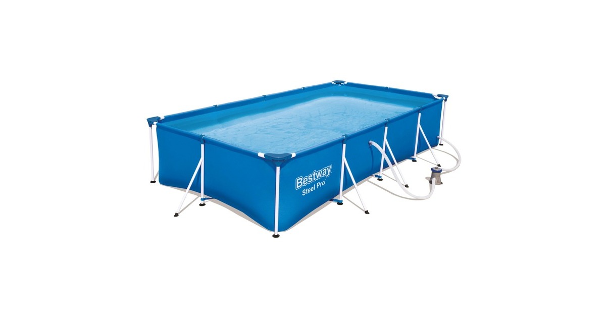 BestwaySteel Pro Frame Pool Set zwembad  (Blauw, 400cm x 211cm x 81cm, Incl. filterpomp)