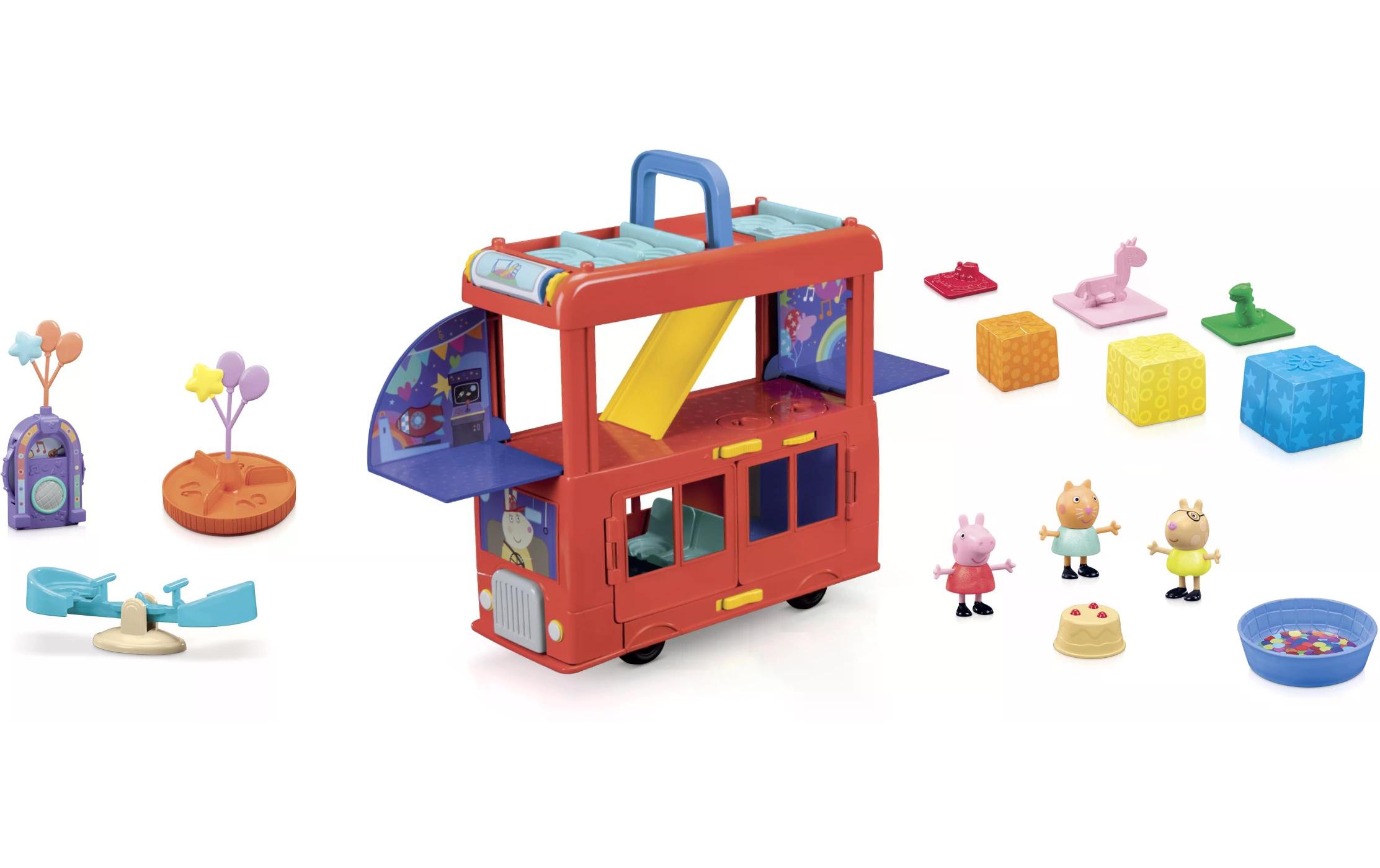 Spielfigurenset Peppa Pig Peppas 2-in-1 PartybusDoppeldeckerbus-Spielset