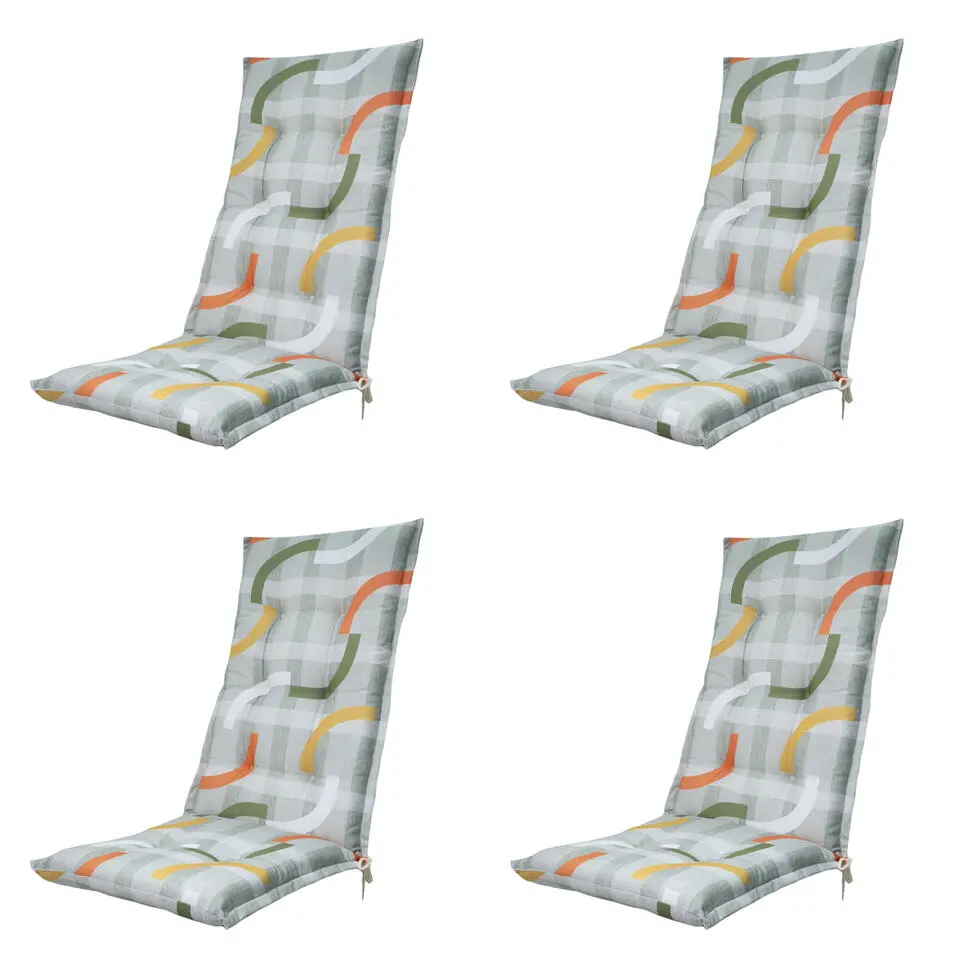 Madison - Tuinstoelkussen Hoge Rug Tess orange - Ca. 123x50 cm - Set van 4
