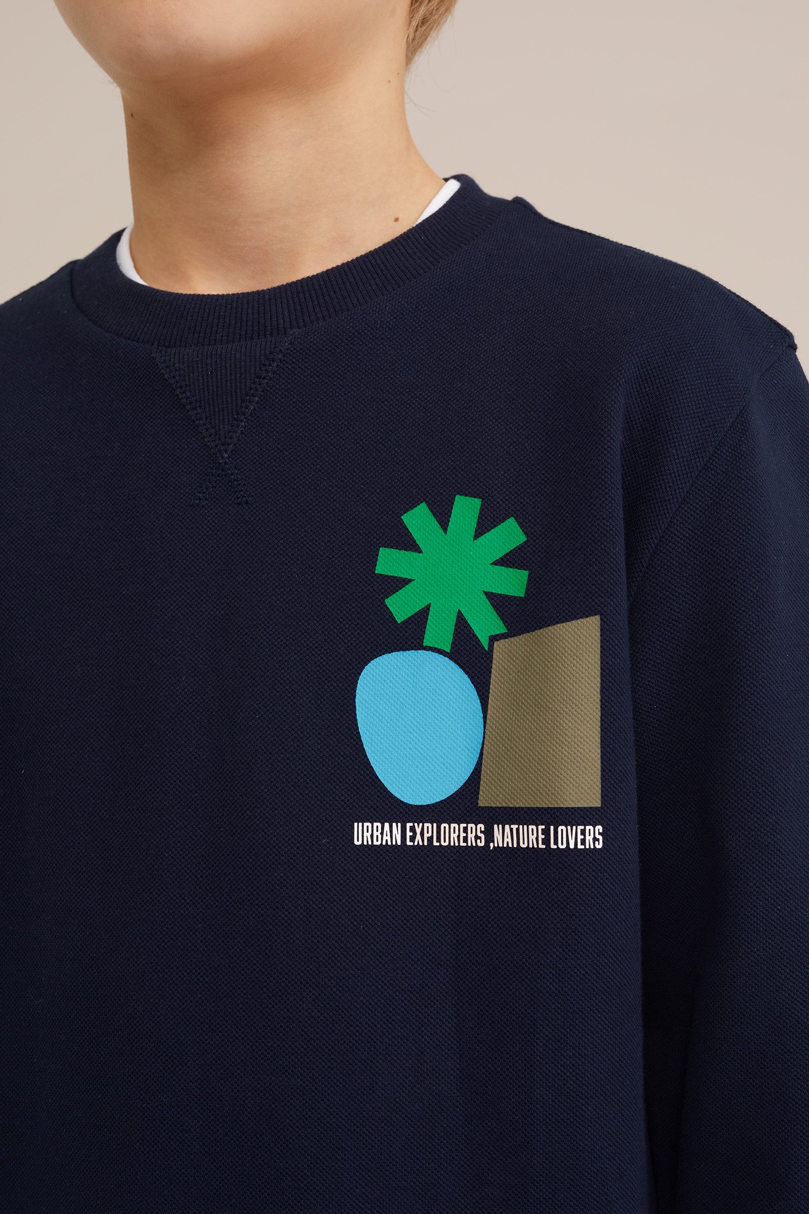 Jongens T-shirt met structuur WE Fashion Marineblauw