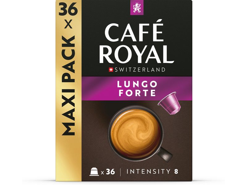 Café Royal Kaffeekapseln für Nespresso Lungo Forte 36 Stück Kaffeekapseln für Nespresso Maschinen