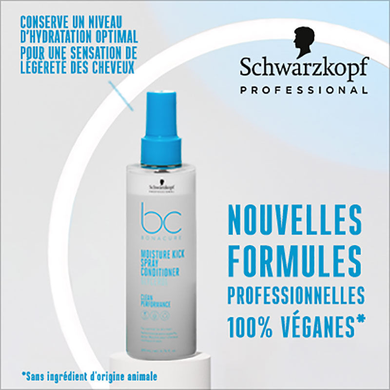 Spray-baume hydratant cheveux normaux à secs ou bouclés BC Moisture Kick 200ml