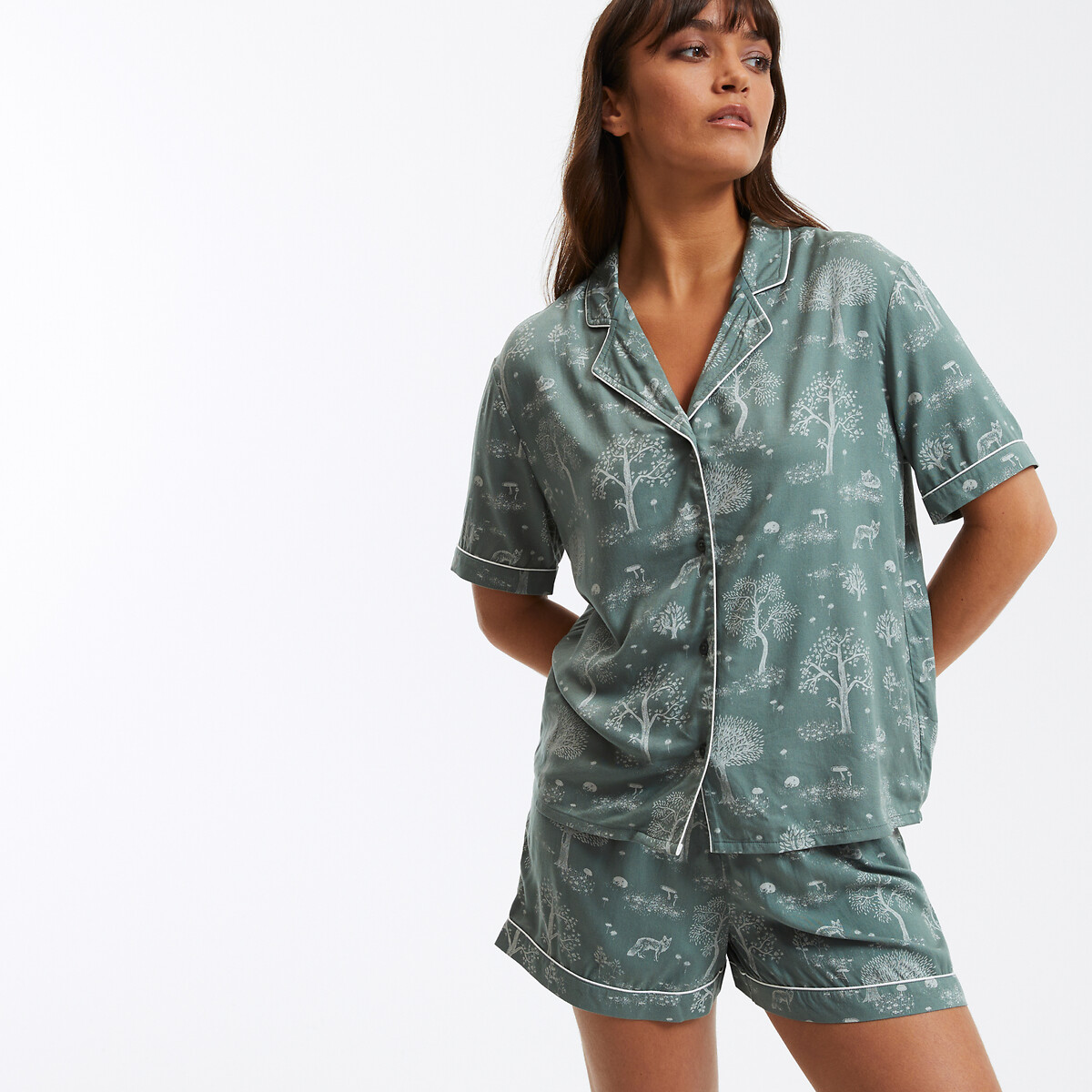 COLEÇÕES LA REDOUTE<br>Shorts de pijama com estampa botânica