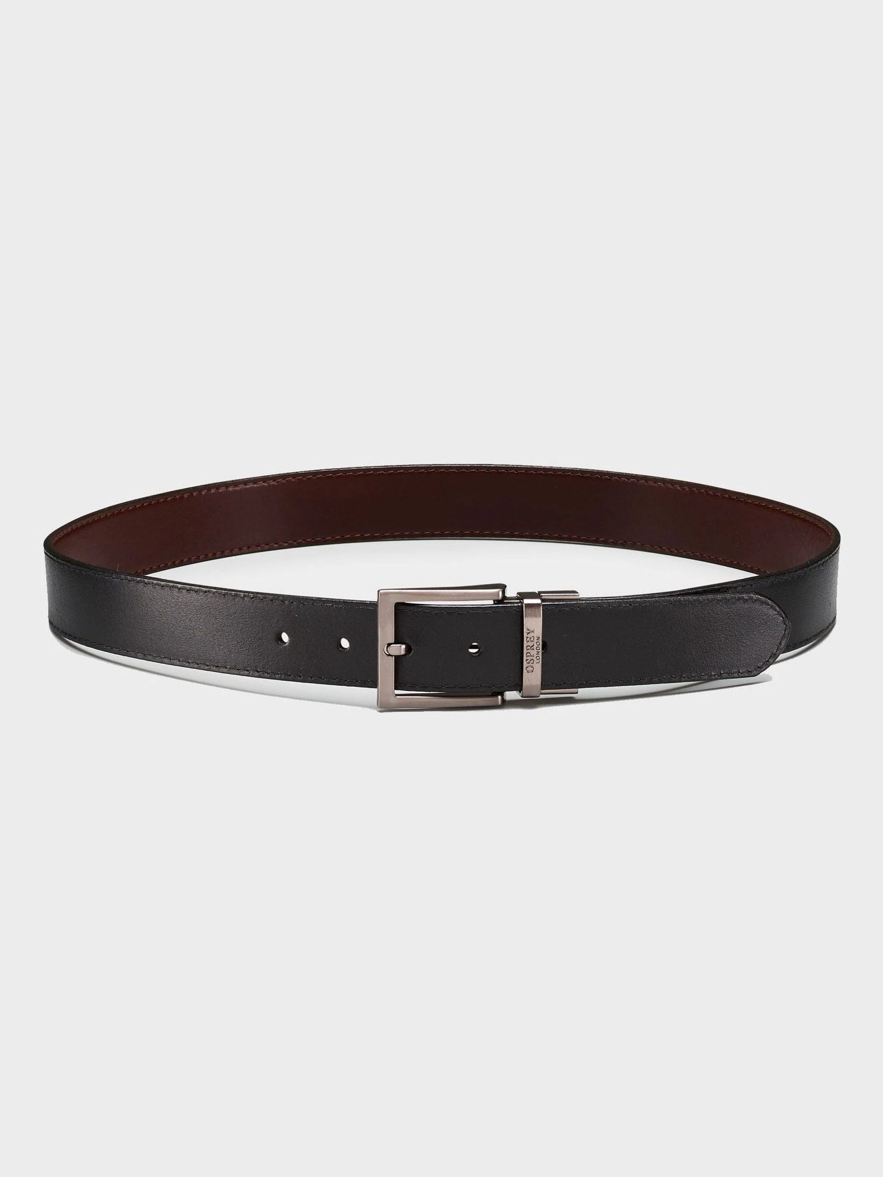 Osprey London - The Crawford van 3,5cm Omkeerbare zwarte leren riem