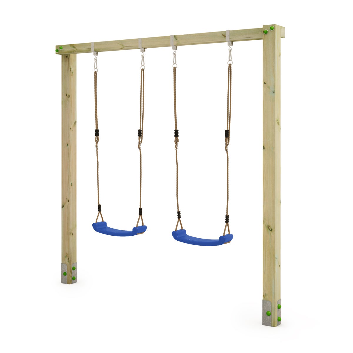 WICKEY Kinderschommelset Aero Star Schommel, Schommelframe, Dubbele Schommel, Houten Schommel - Blauw