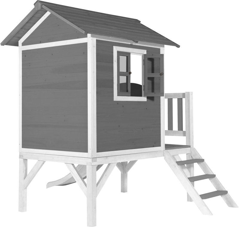 AXI - Lodge XL - Speelhuis - Grijs - Met Witte Glijbaan - FSC Hout