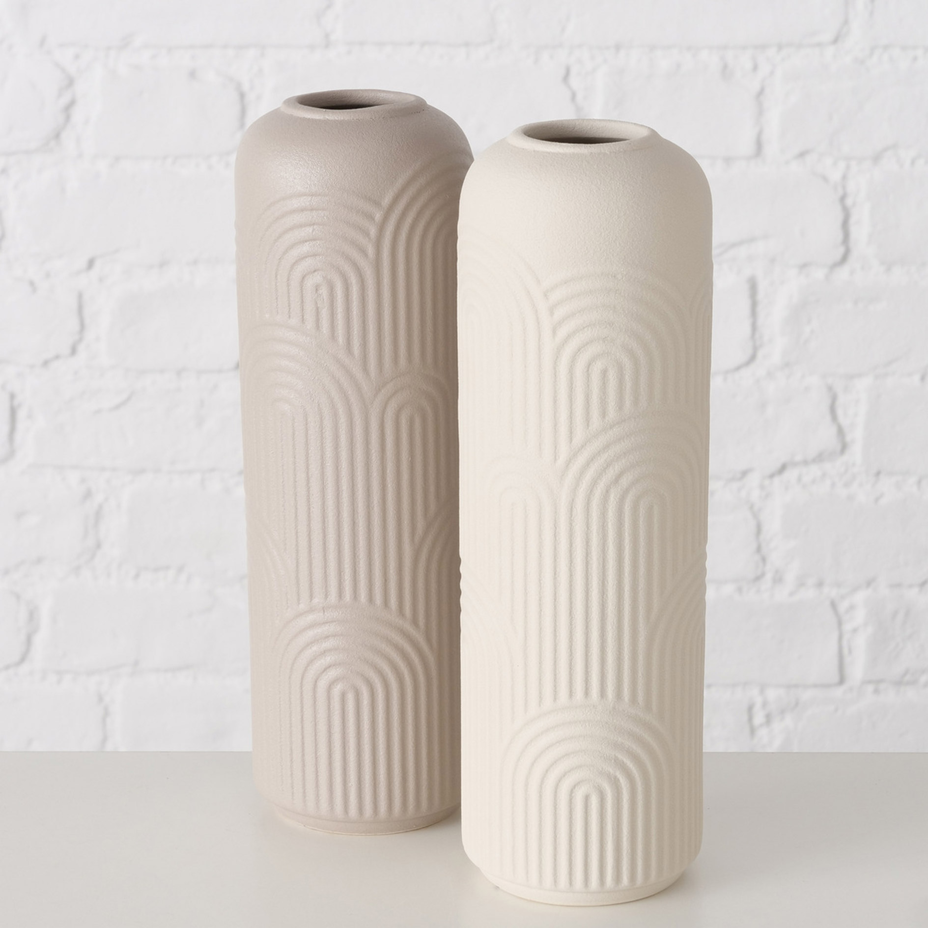 Vase - braun oder beige - sortiert - Steingut