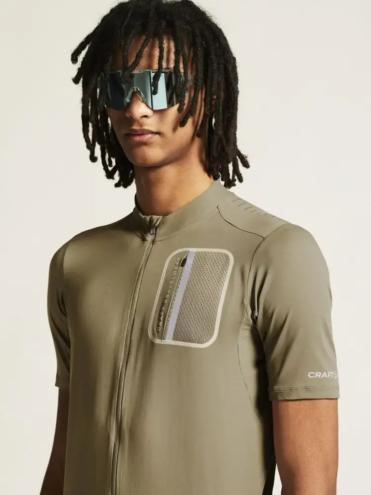 Craft ADV Gravel Fietsshirt Korte Mouwen Bruin Heren
