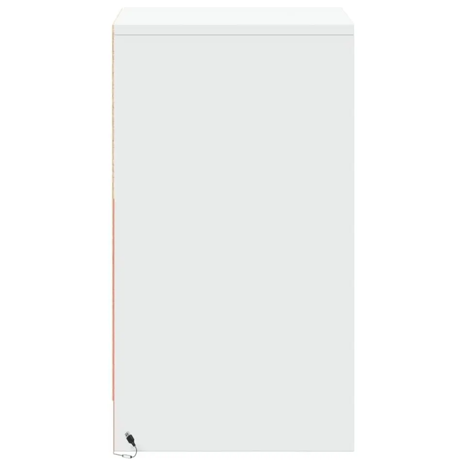 vidaXL - LED Nachtkastjes met lade en deur - Wit - Hout - 38x34x61 cm - 2 st