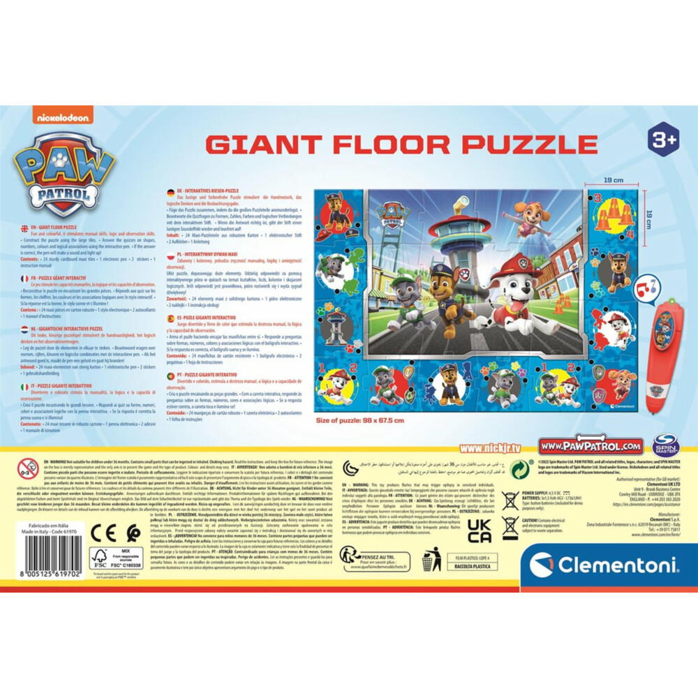 Clementoni Vloerpuzzel 24 stukjes Paw Patrol