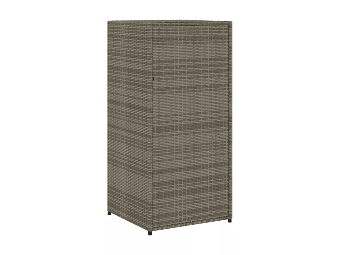 Armoire de rangement de jardin gris 55x55x111 cm résine tressée