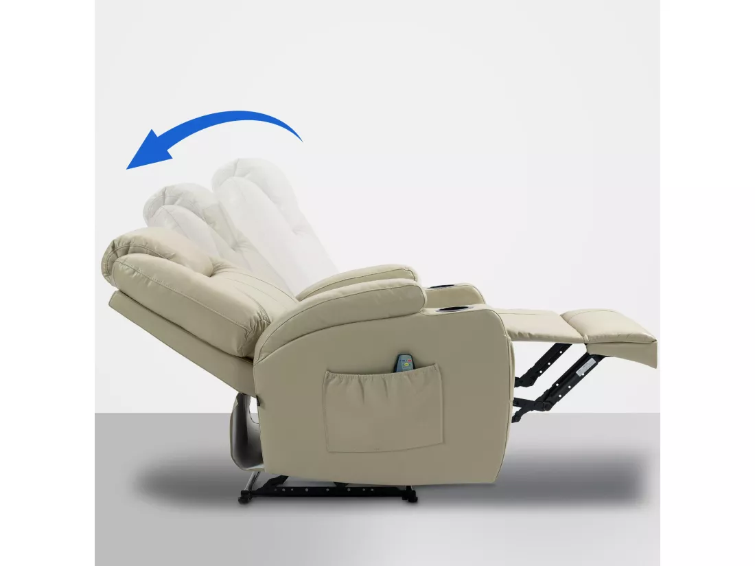 Fauteuil - Similicuir - Crème - Galena