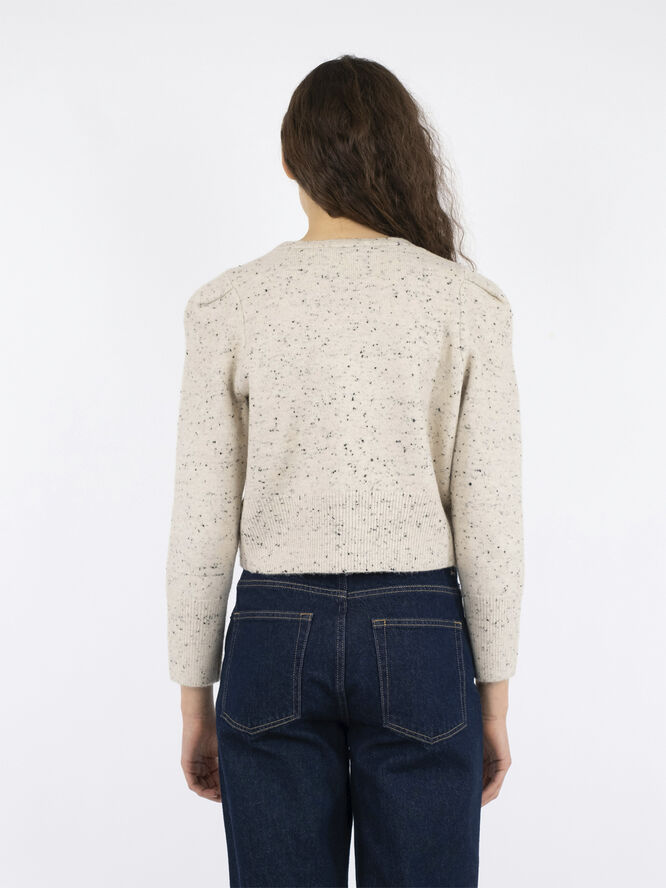 Neo Noir Hunter Multi Knit Cardigan Beige melange