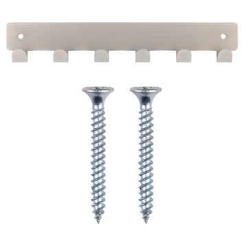 Kapstok 6 haken Petra RVS look zamak 240 mm