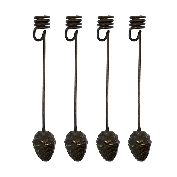 House Doctor - Mini Cone Kerzenständer, antikes braun (4er-Set)