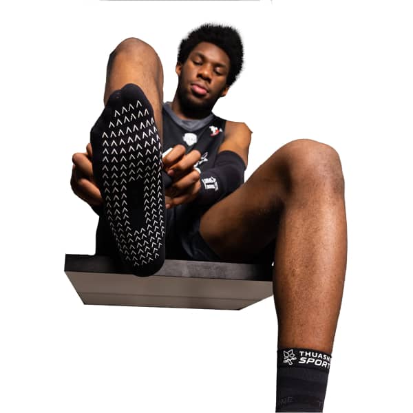 Chaussette compression THUASNE GRIP PERFORMANCE MID SOCKS BLACK