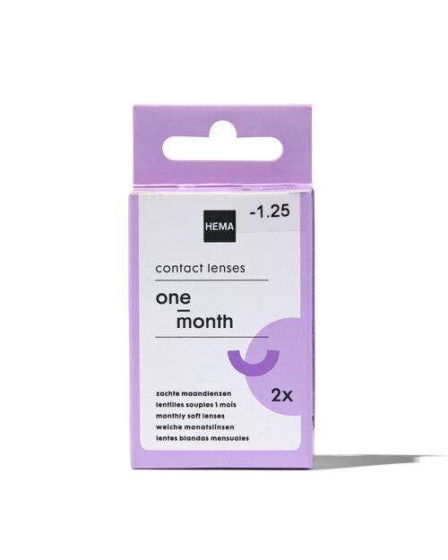 2 lentilles de contact mensuelles souples -1.75