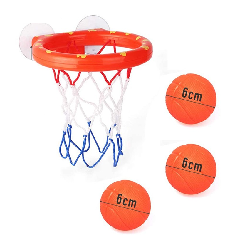 (4-tlg. Set) Basketball Badewanne Dusche Saugnapf Kinder Spielzeug - Orange