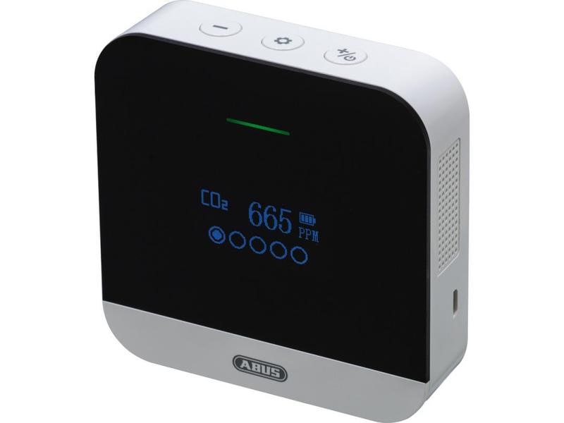 Abus CO2 Sensor AirSecure CO2WM110 mit Display CO2 Messgerät, CO2 Ampel, CO2 Monitor, Feuchtigkeitsmessgerät, Temperaturmessgerät