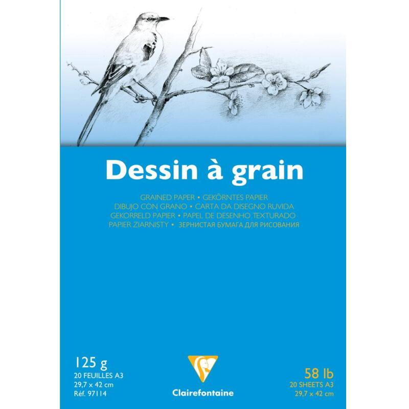 Dessin à Grain bloc collé 20F A3 125g