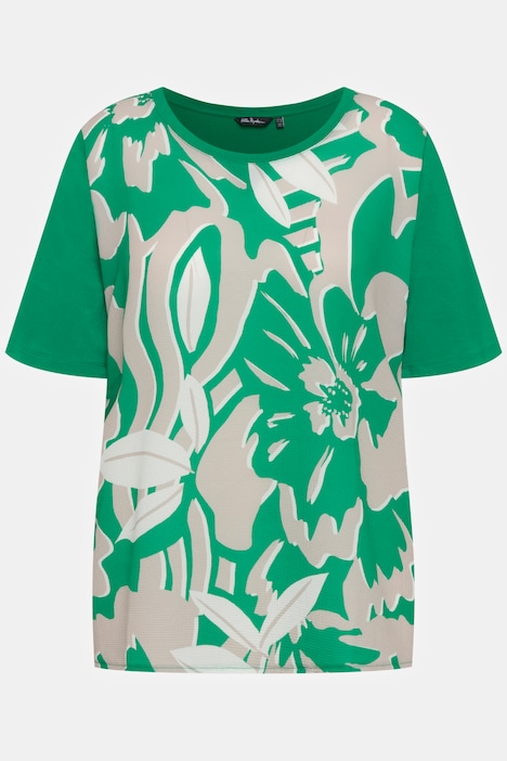 T-Shirt, Blüten, Rundhals, Halbarm