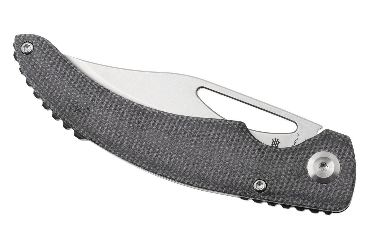 Tenable Gideon T1119A1 Stonewashed Nitro-V, Black Micarta, zakmes, Dead Sober design