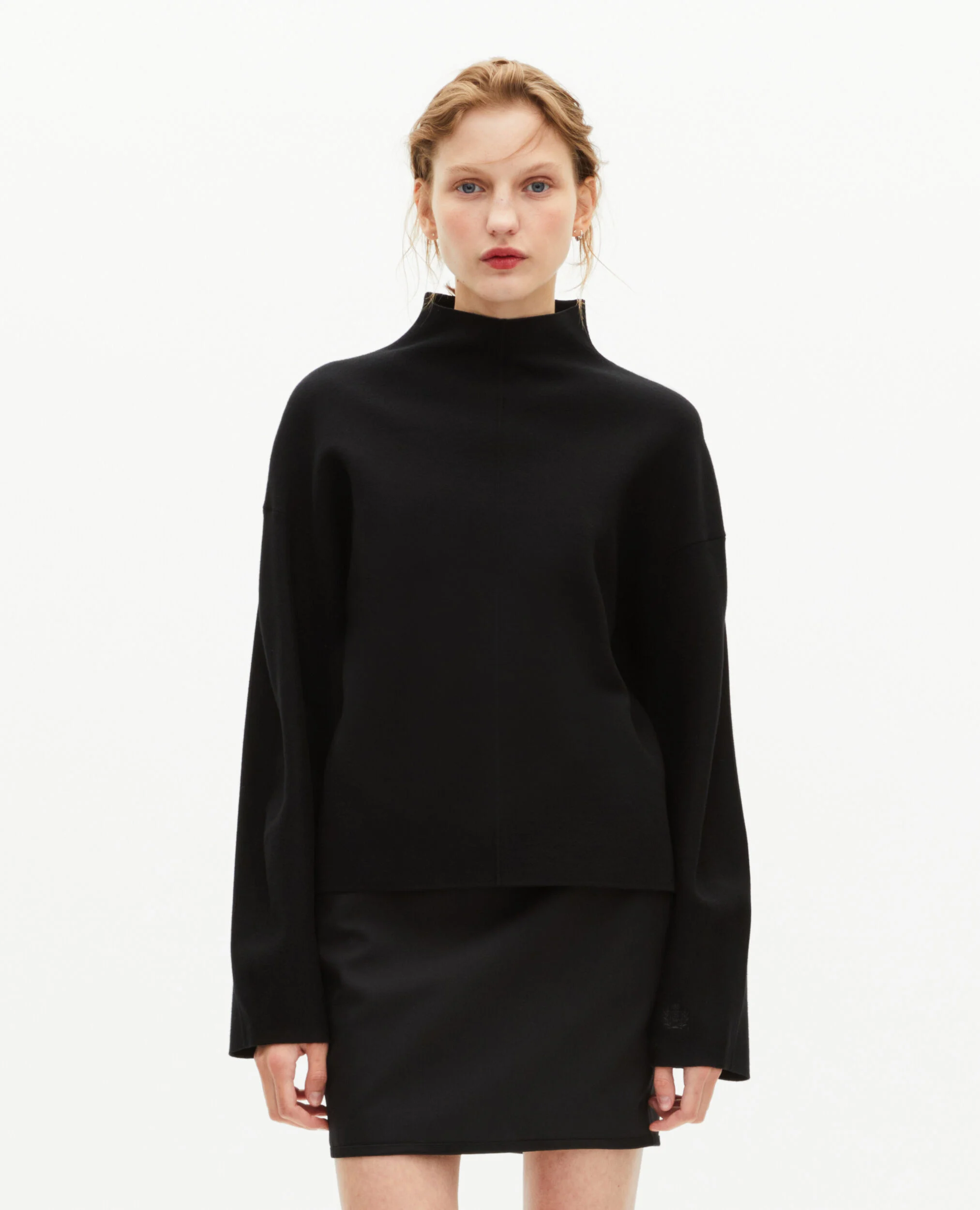 Pull col cheminée noir