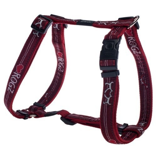 Coleira peitoral de nylon Armed Response para cães, cor coração vermelho.