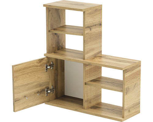 Wandplank van Möbelpartner Nora, afmetingen (B x H x D): 59,8 x 64,8 x 20,5 cm, eiken landelijke stijl